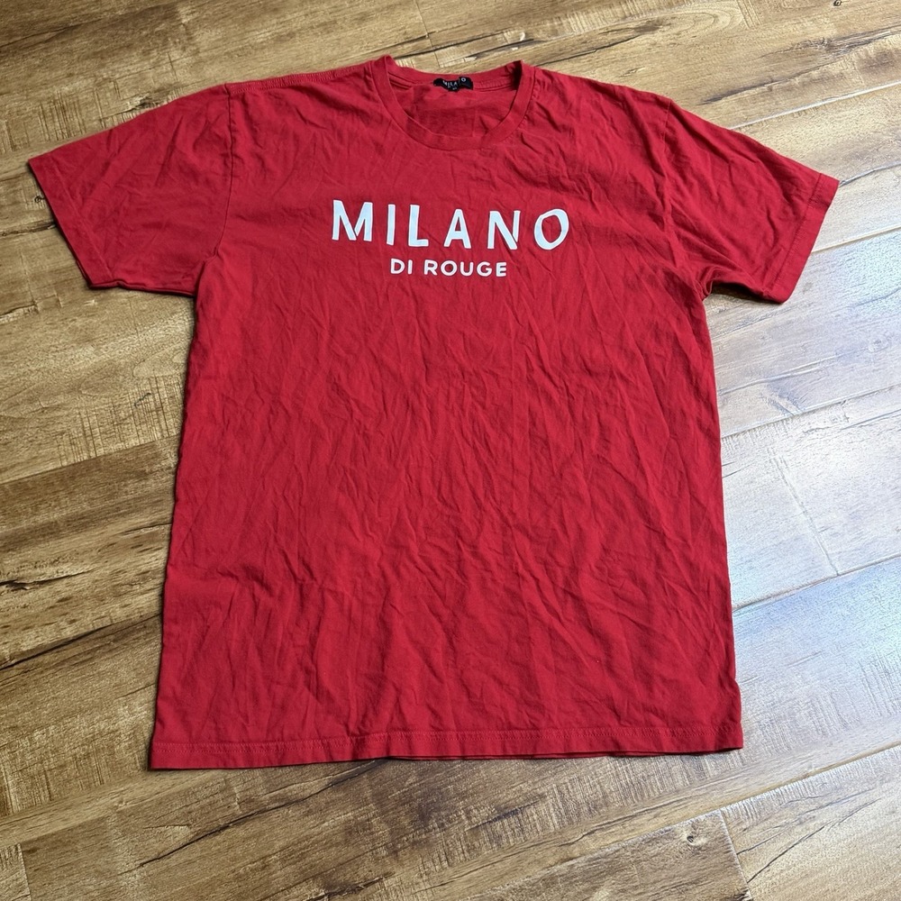 Milano Di Rouge Signature Tee Men's XL Red Lux  T-Shirt Logo